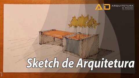 Sketch de arquitetura - Desenhando um banco em perspectiva