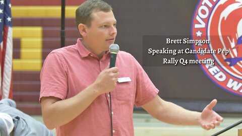 Brett Simpson speaking at q4 meeting of the CCRPCC Candidate Pep Rally