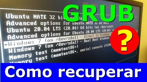 Grub não aparece depois de instalar o Windows. Como recuperar o grub?