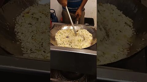 Fried Rice making at food outlet in Colombo.