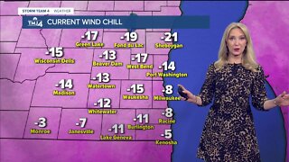 Mostly sunny, breezy, and very cold Monday