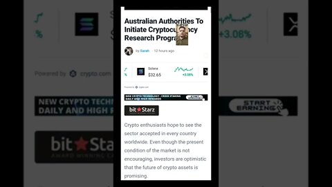 Australian Authorities To Initiate Cryptocurrency Research Program #cryptoshortsalerts #australia
