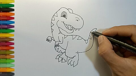 Cara Menggambar Dan Mewarnai T-rex, Dinosaurus, Hewan Purba