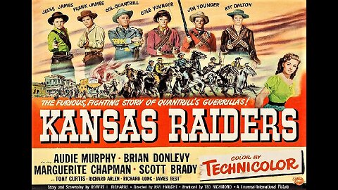KANSAS RAIDERS 1950 Audie Murphy as Jesse James Joins Quantrill's Raiders FULL MOVIE in HD