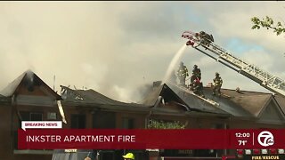 Firefighters battling fire at apartment building in Inkster