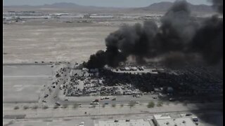 Fire at junkyard in east Las Vegas