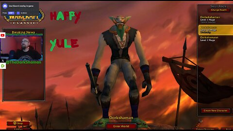 Warcraft Classic: Hardcore. Happy Yule, With The Dork. Level 19 Mage