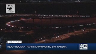 Holiday traffic causing major backups at Sky Harbor Tuesday night