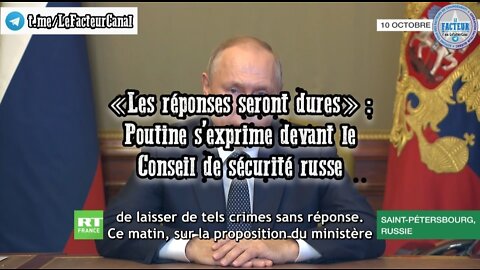 «Les réponses seront dures» : Poutine s’exprime devant le Conseil de sécurité russe