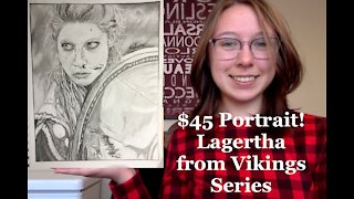 $45 Portrait - Lagertha Vikings Series Madamei Studios