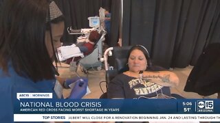 Desperate need for donors amid 'national blood crisis'