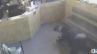Video shows cop wrestling animal hospital armed robbery suspect