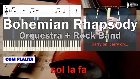 Bohemian Rhapsody MIX Orquestra + Banda Rock Piano Guitarra Flauta Cifra Educação Musical CVG