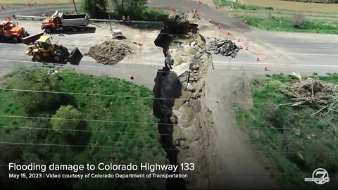 Colorado Highway 133 significantly damaged after flooding