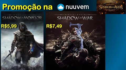 Promoção "Middle-Earth Shadow of Mordor" e "Shadow of War", na Nuuvem