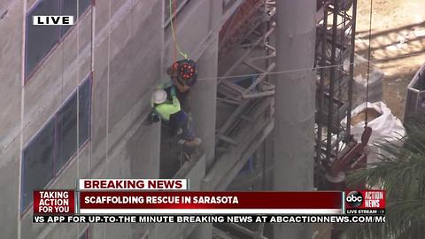 Man rescued from dangling scaffolding in Sarasota County