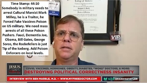 Dr. Kandiss Taylor w/ Dr. Ben Marble: Cultural Marxist Mark Milley is a Traitor, he forced mRNA Kill Jabs on US Military. Wokeness is Mental Disease – Make Psych Wards Great Again