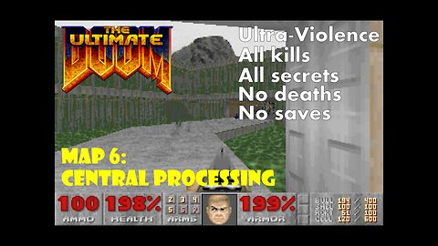 The Ultimate Doom (1995): Episode 1 — Knee-Deep in the Dead: Map 6 (E1M6) — Central Processing