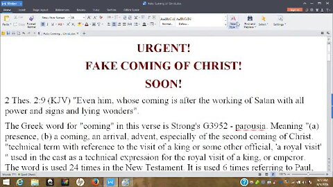 Fake Coming of Christ Soon