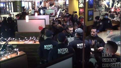 SIT IN AT APPLEBEE'S - FOUR ARRESTED FOR NOT HAVING VAX PASSPORT - QUEENS NY - 12/15/2021