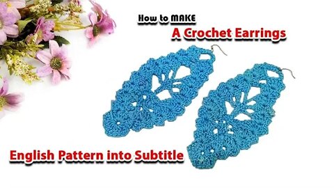 How to make crochet leaf earrings ( Left - Handed ) - crafting wheel