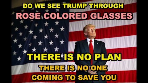 ARE WE SEEING TRUMP THROUGH ROSE COLORED GLASSES? IS ANYONE COMING TO SAVE YOU? ANSWER - NO