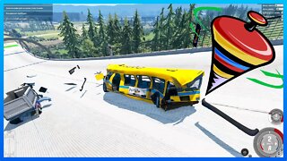 Bus spins like it's Spinning top: BeamNG.Drive #286