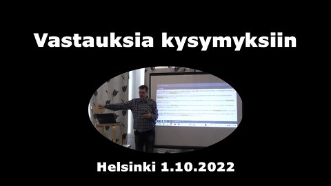 Vastauksia kysymyksiin Helsingissä 1 10 2022