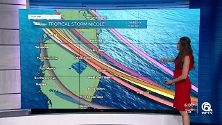 Tropical Storm Nicole forecast, 6 a.m. on Nov. 9, 2022