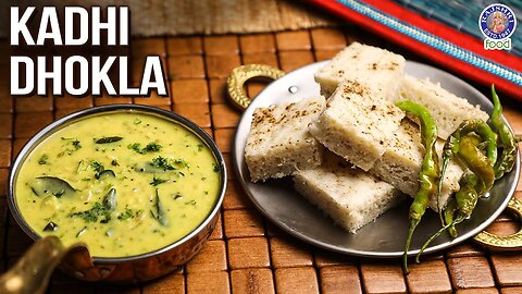 Kadhi Dhokla Recipe #streetfood White Dhoklas & Kadhi Chutney With Fried Mirchi | Chef Ruchi Bharani
