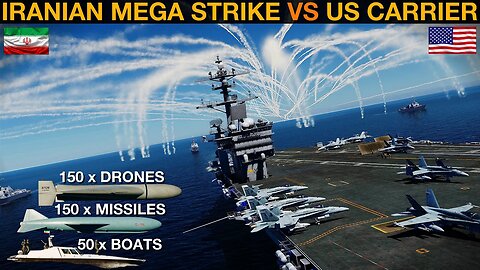 HUGE Iranian Missile, Drone & Boat Strike On US Carrier Group In Mediterranean (WarGames 179) | DCS