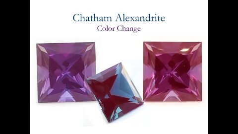 Princess Cut Chatham Alexandrite: Lab grown princess cut alexandrite
