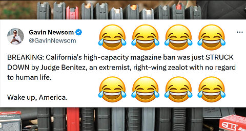 Judge Roger Benitez Strikes Down California's 'High Capacity Magazine Ban' as UNCONSTITUTIONAL! 🔫✊