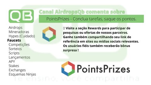 #Faucet - #Pointsprizes - Conquiste #pontos por #atividades e #saque em grandes #plataformas