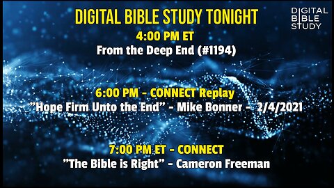 Digital Bible Study Tonight - 1/10/2023