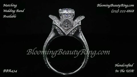 Large Original Blooming Beauty Diamond Engagement Ring In High Polish BBR 434