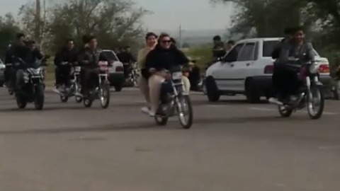Girls in Iran not allowed to ride a motorbike in public