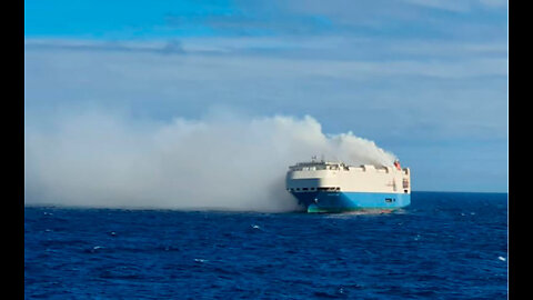 The ship that caught fire in the ocean was carrying more than a thousand Porsche and Lamborghini