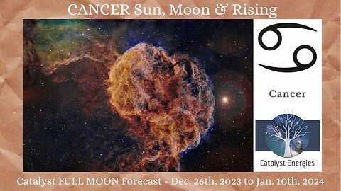 CANCER Sun, Moon & Rising - Catalyst FULL MOON Forecast: Dec. 26, 2023 to Jan. 10th, 2024