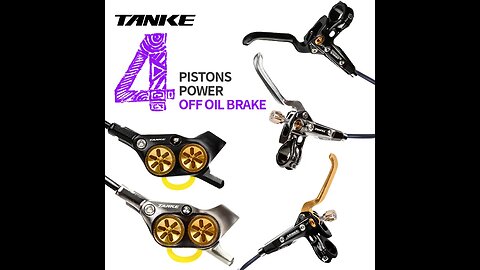 SALE!! TANKE E-Bike MTB 4 Piston Hydraulic Disc Brake Set 160mm Rotors Oil Pressure Brakes