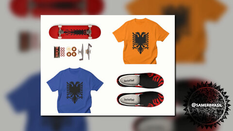 ALBANIA. FLAMURI SHQIPTAR. SAMER BRASIL (THREADLESS) ALBANIA T-SHIRT