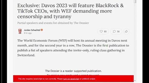 WEF Davis 2023 Leaked Panel and Speaker List. Topics For Global Enslavement 1-16-2023