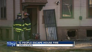 12 people escape house fire on Milwaukee's west side