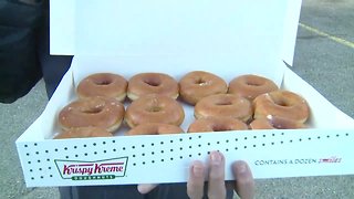 Students bring Krispy Kreme doughnuts for striking teachers