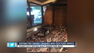 Distracted driver crashes into doctor's office