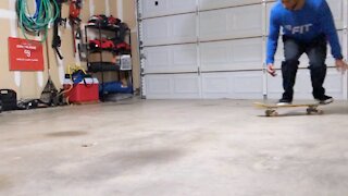 45 year old skateboarder - double flip