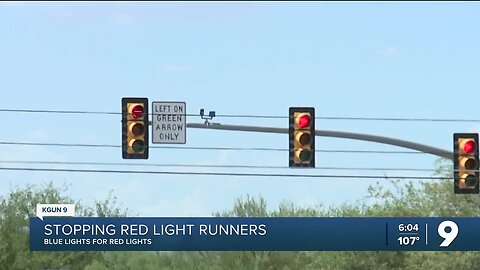 Blue lights to stop red light runners