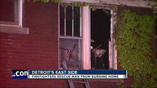 Detroit man rescued from burning home on east side