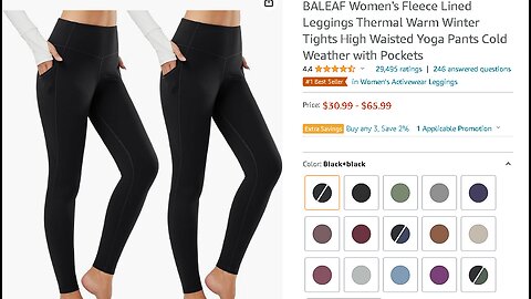 BALEAF Women's Fleece Lined Leggings Thermal Warm Winter Tights High Waisted Yoga Pants Cold Weather