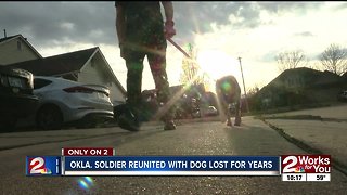 Oklahoma soldier reunited with dog lost for years